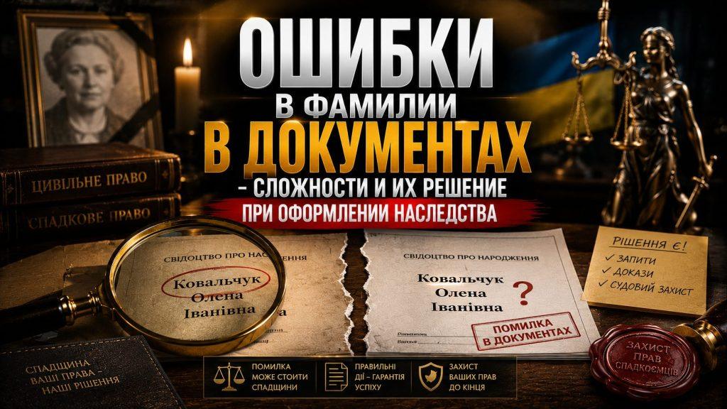 Расхождение в написании фамилии в документах и риски для наследства в Украине