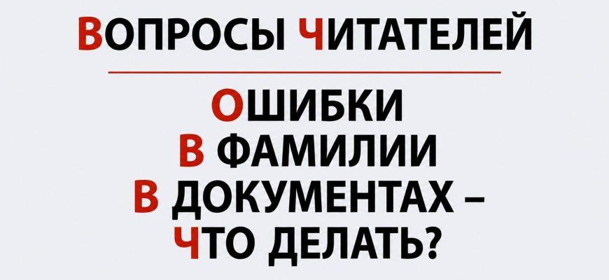 Вопросы читателей - как влияют ошибки в фамилии в документах в оформлении наследства в Украине