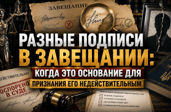 Разные подписи в завещании — суд и документы